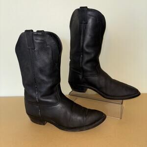 Vintage Tony Lama Men’s 12 Black Leather Cowboy Boots Western Classic USA Made